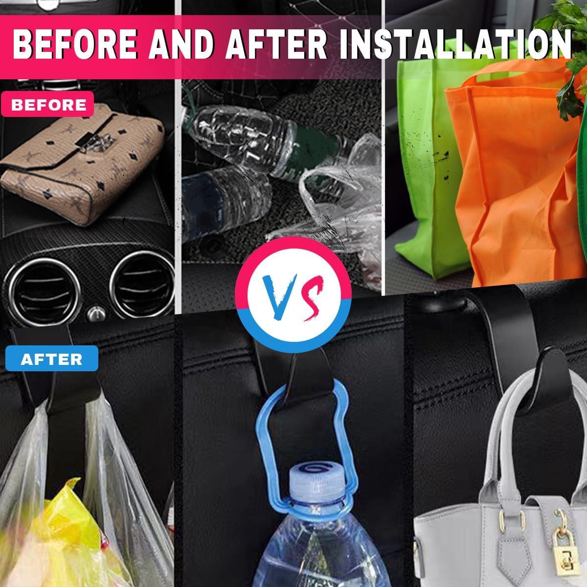 Ganchos para Reposacabezas de Automóvil Couslcd - 4 Piezas Negro