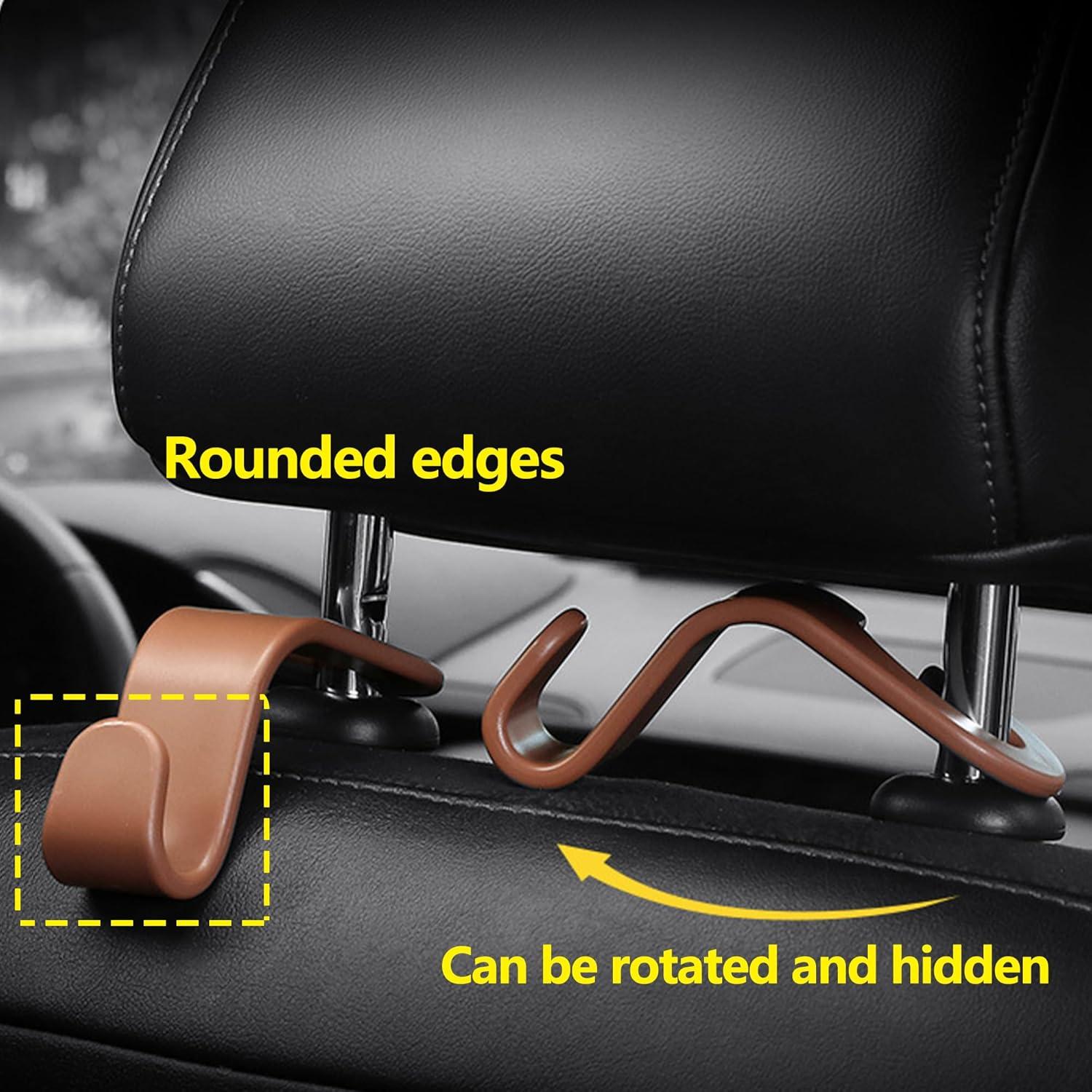 Ganchos para Reposacabezas de Automóvil Couslcd - 4 Piezas Negro