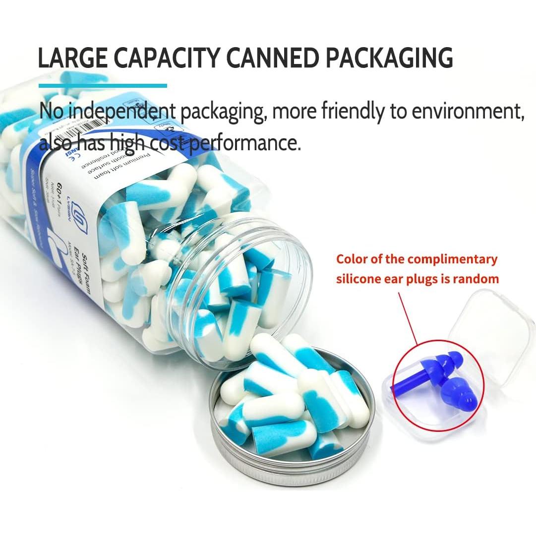 Tapones para oídos LYSIAN 60 pares 38dB para dormir y ruido