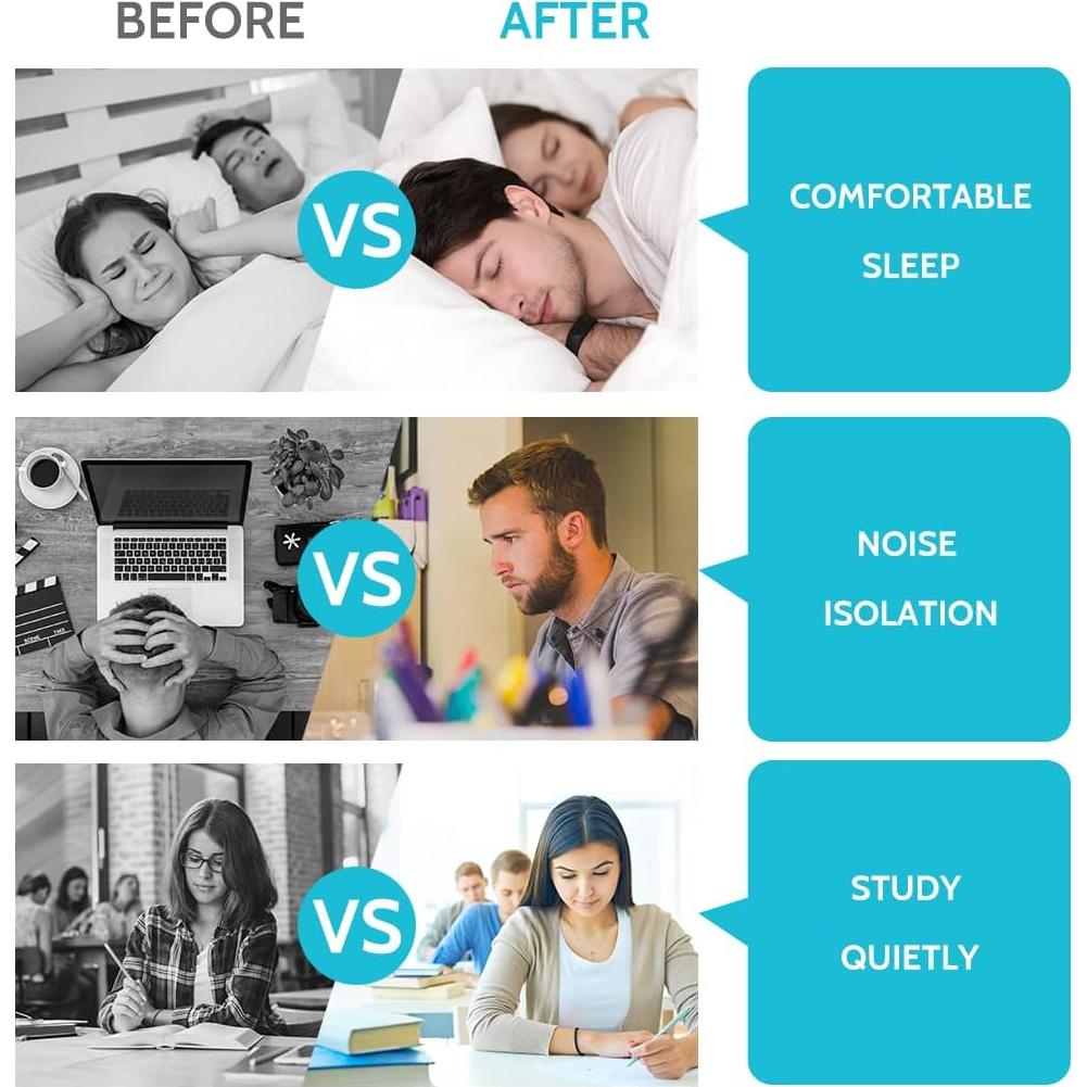 Tapones para oídos LYSIAN 60 pares 38dB para dormir y ruido
