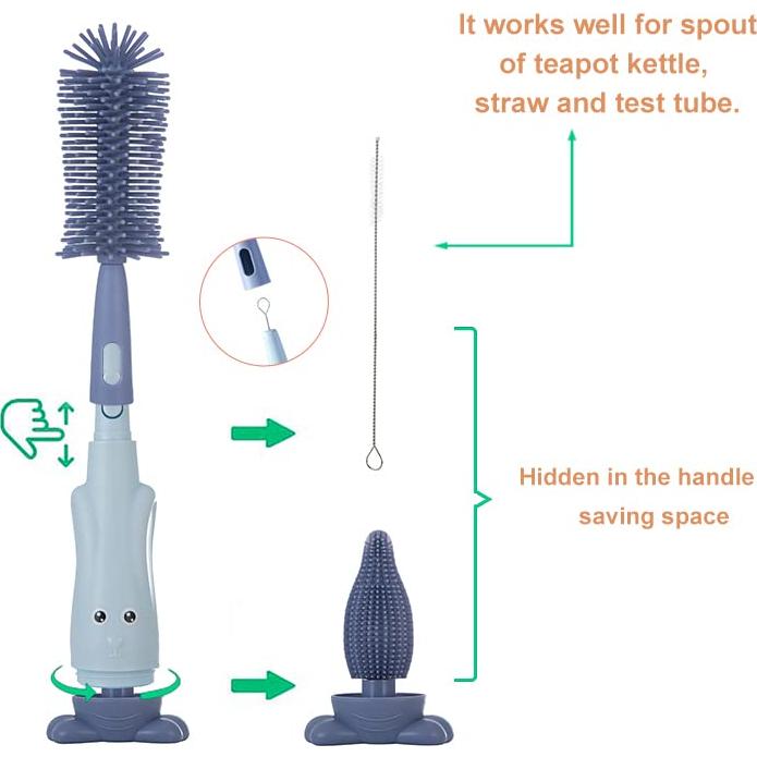 Cepillo de Limpieza para Botellas y Tazas Chemimoso Azul
