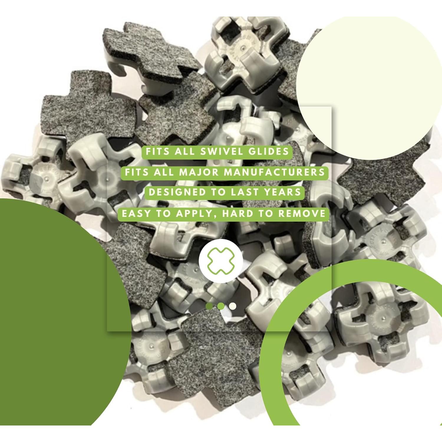 Deslizadores de Silla Fuzzy Feet 48 Unidades Antirrasguños