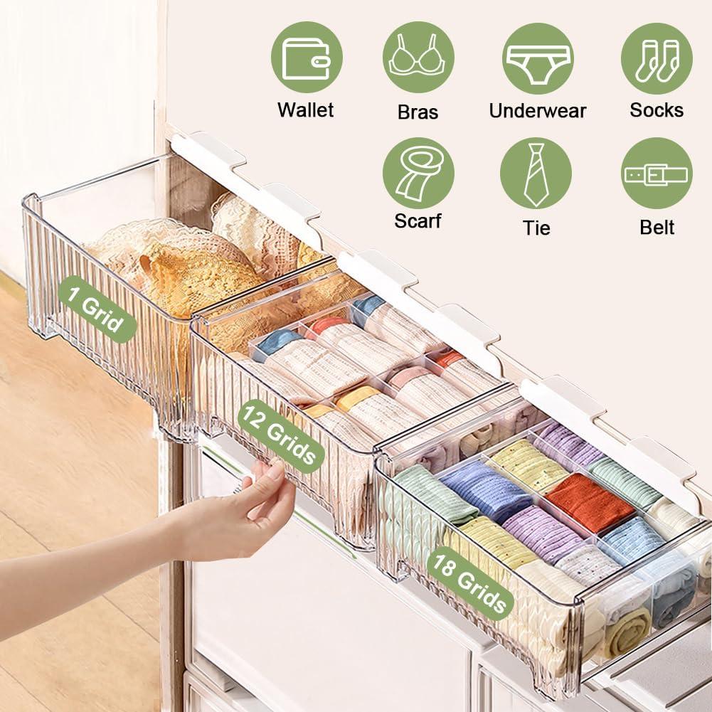 Organizador de Ropa Interior Miaocona Estilo Colgante Blanco 1 Celda