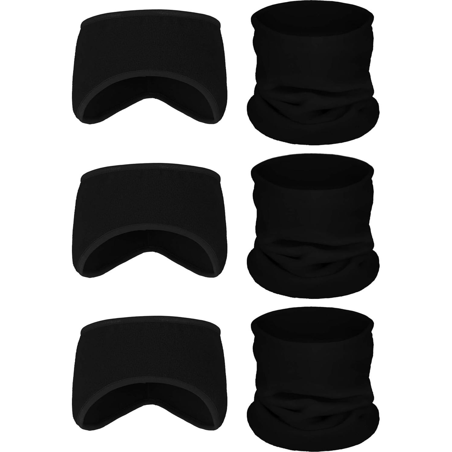 BBTO Juego de 6 Piezas Calentadores de Cuello y Diademas de Forro Polar