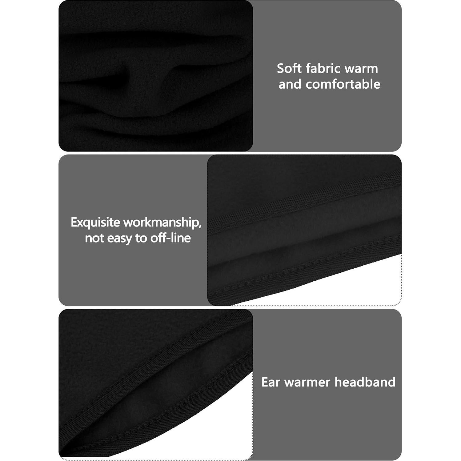BBTO Juego de 6 Piezas Calentadores de Cuello y Diademas de Forro Polar