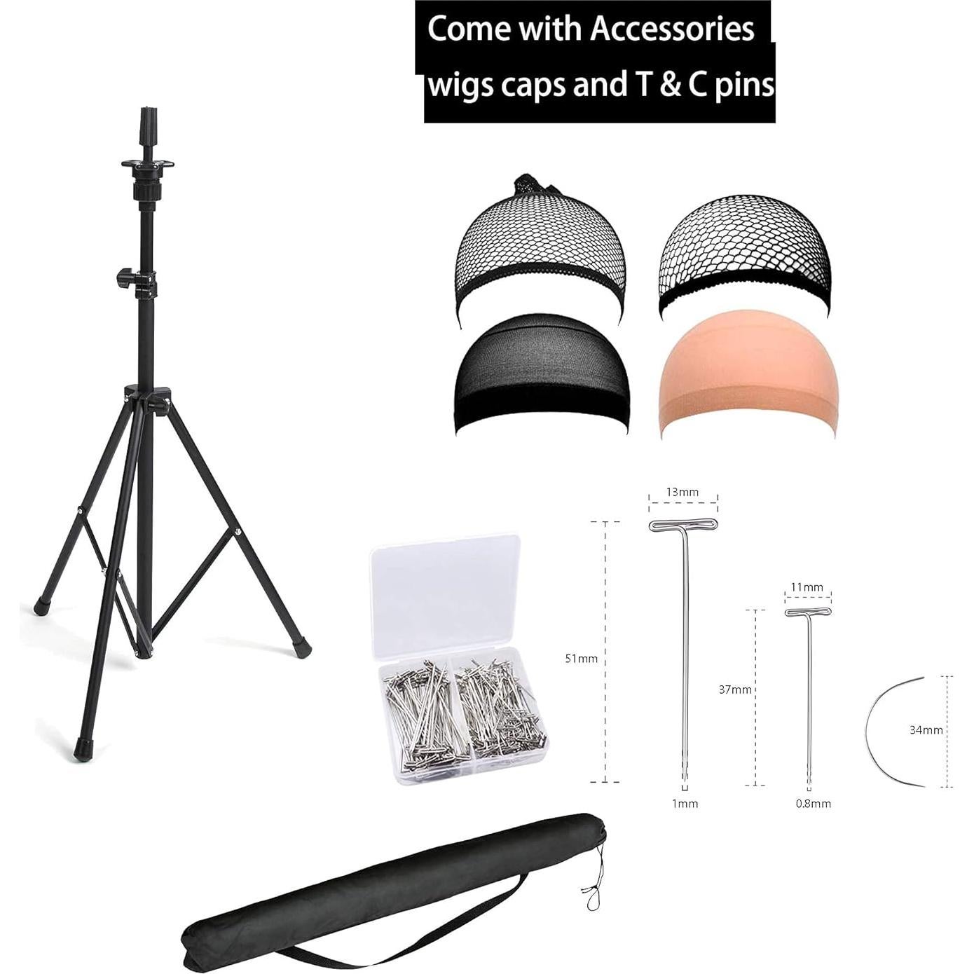 Soporte de Trípode para Pelucas HYOUJIN Ajustable 90-133 cm Negro