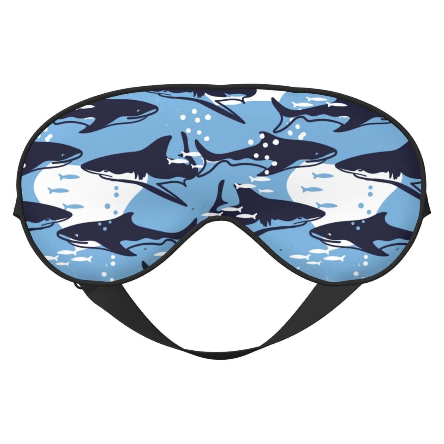 Máscara de Ojos para Dormir YNXYTB Tiburones y Peces Azules