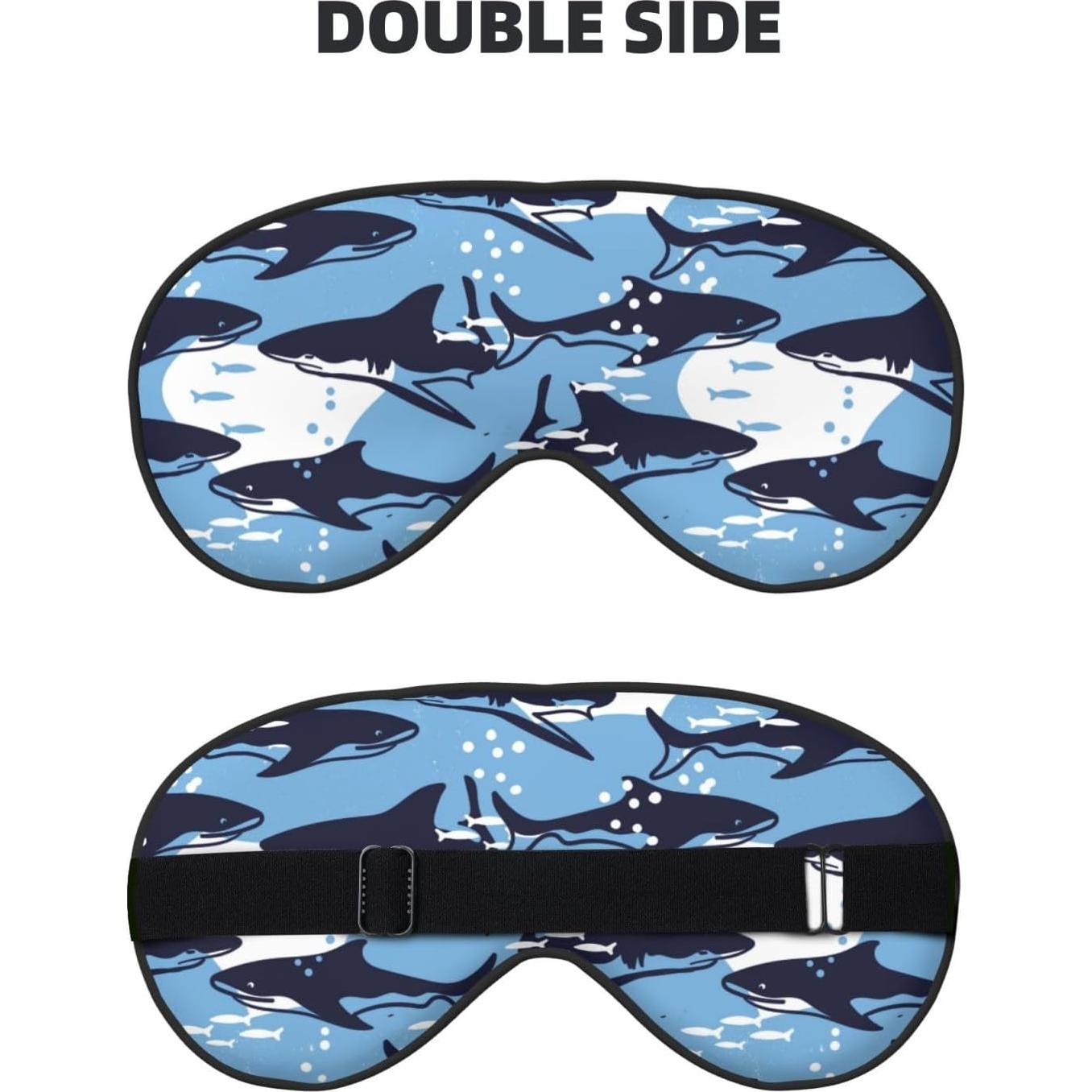 Máscara de Ojos para Dormir YNXYTB Tiburones y Peces Azules