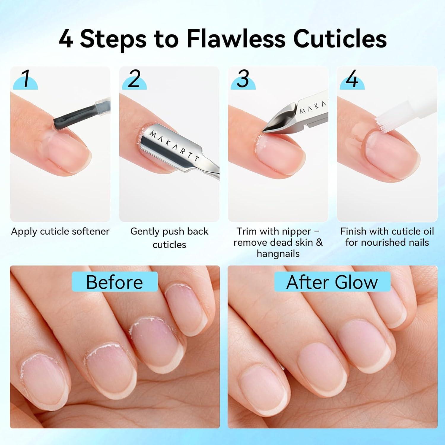 Cortador de Cutículas Makartt Rosa con Empujador 2 en 1