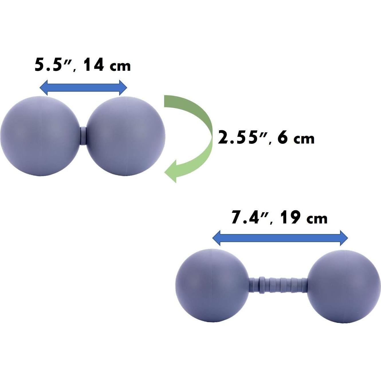 Rodillo de Masaje Ajustable ALLPLAY Doble Bola Acupresión 12.7cm