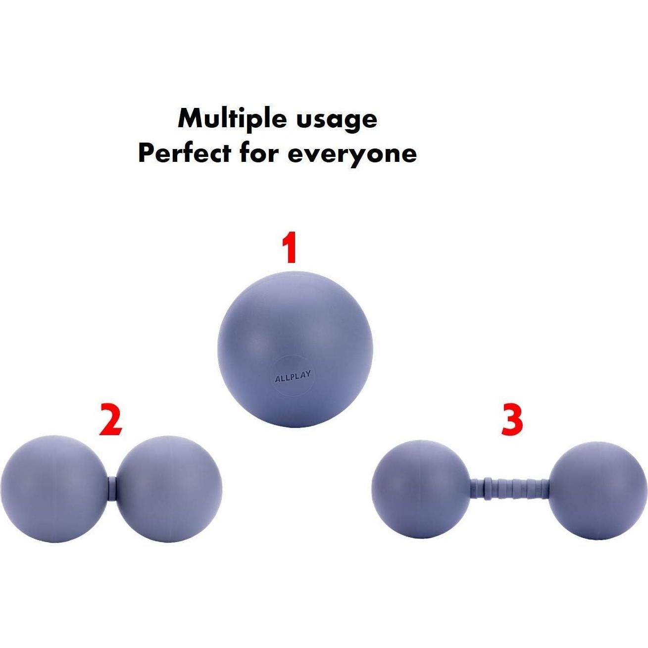 Rodillo de Masaje Ajustable ALLPLAY Doble Bola Acupresión 12.7cm