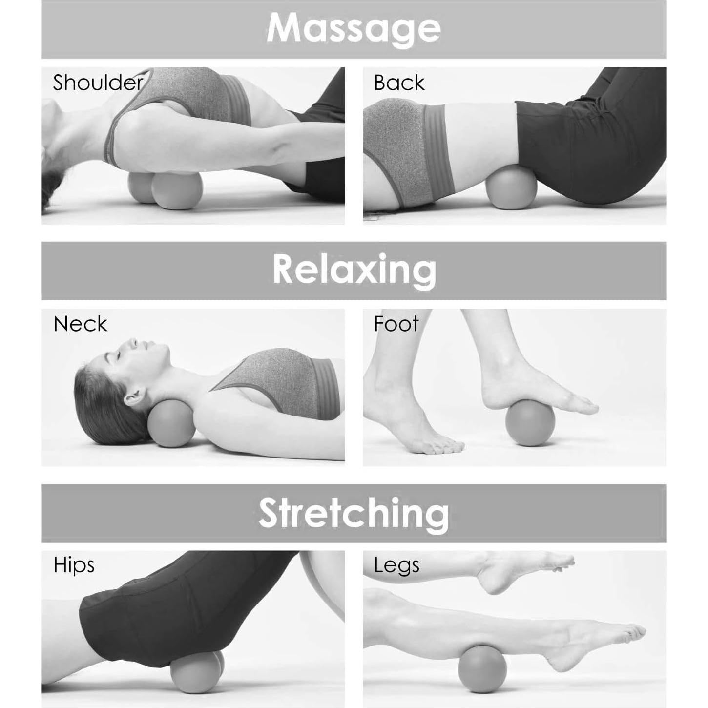 Rodillo de Masaje Ajustable ALLPLAY Doble Bola Acupresión 12.7cm