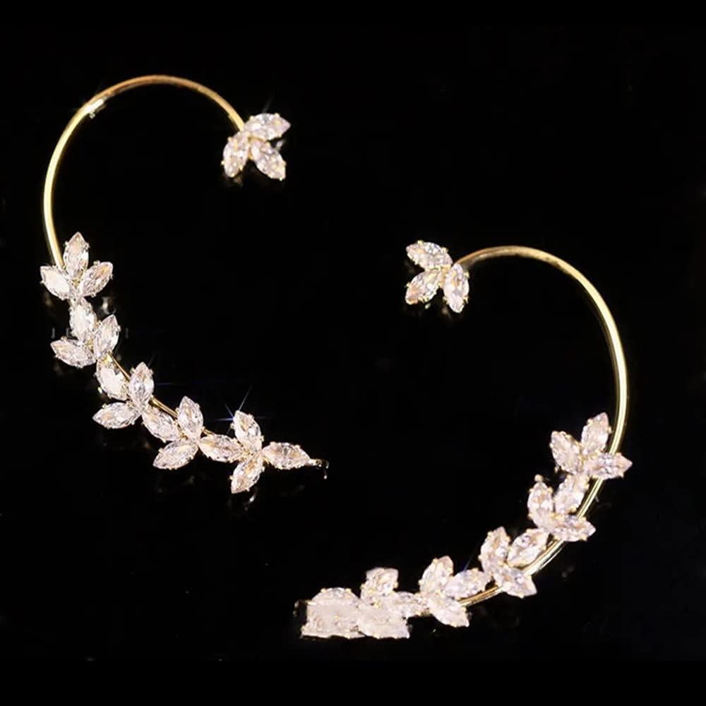 Pendientes Clip de Oreja Dorados Sin Perforar 2PCS