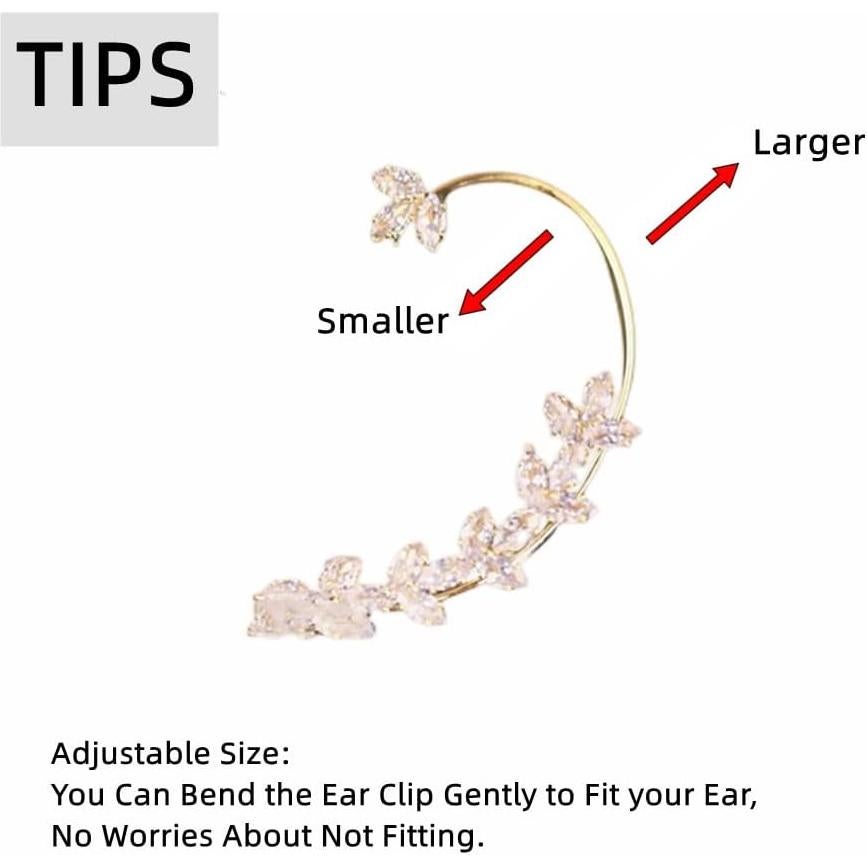 Pendientes Clip de Oreja Dorados Sin Perforar 2PCS