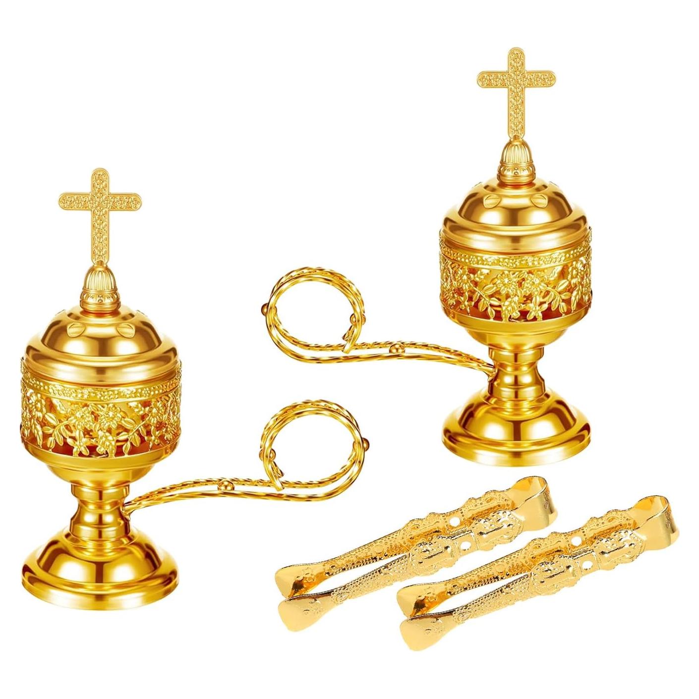 Quemador de Incienso Dorado Lemitung - Set 2 Piezas 363g