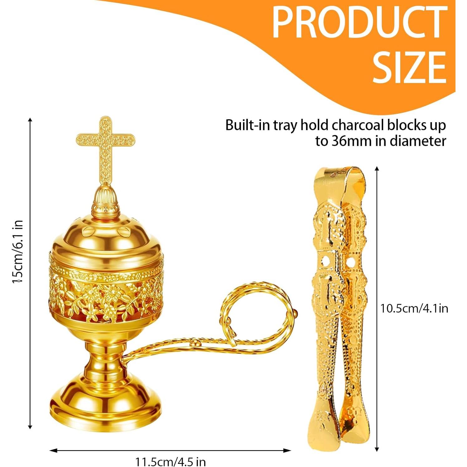 Quemador de Incienso Dorado Lemitung - Set 2 Piezas 363g