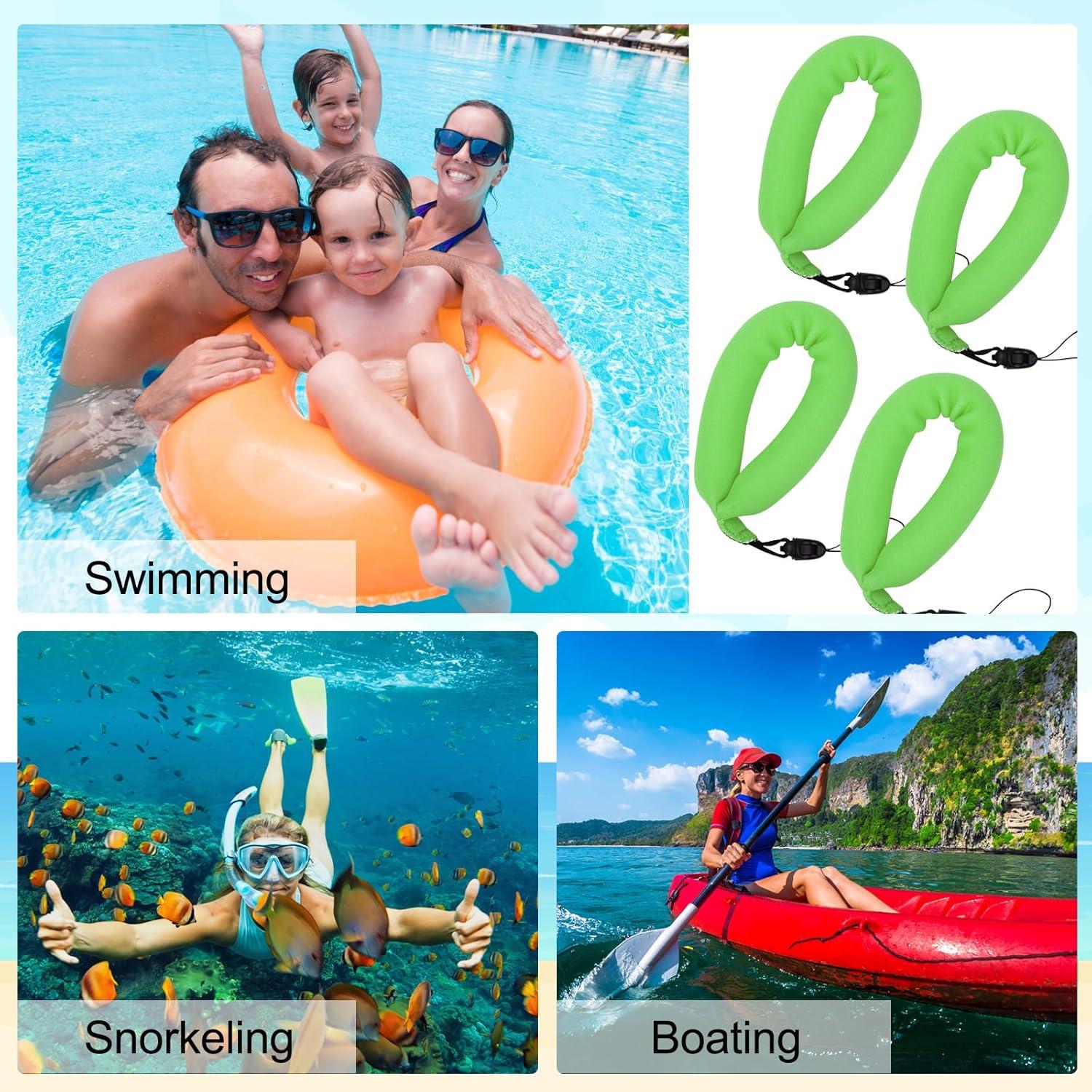 4 Correas Flotantes Neopreno para Cámara Impermeable Verde