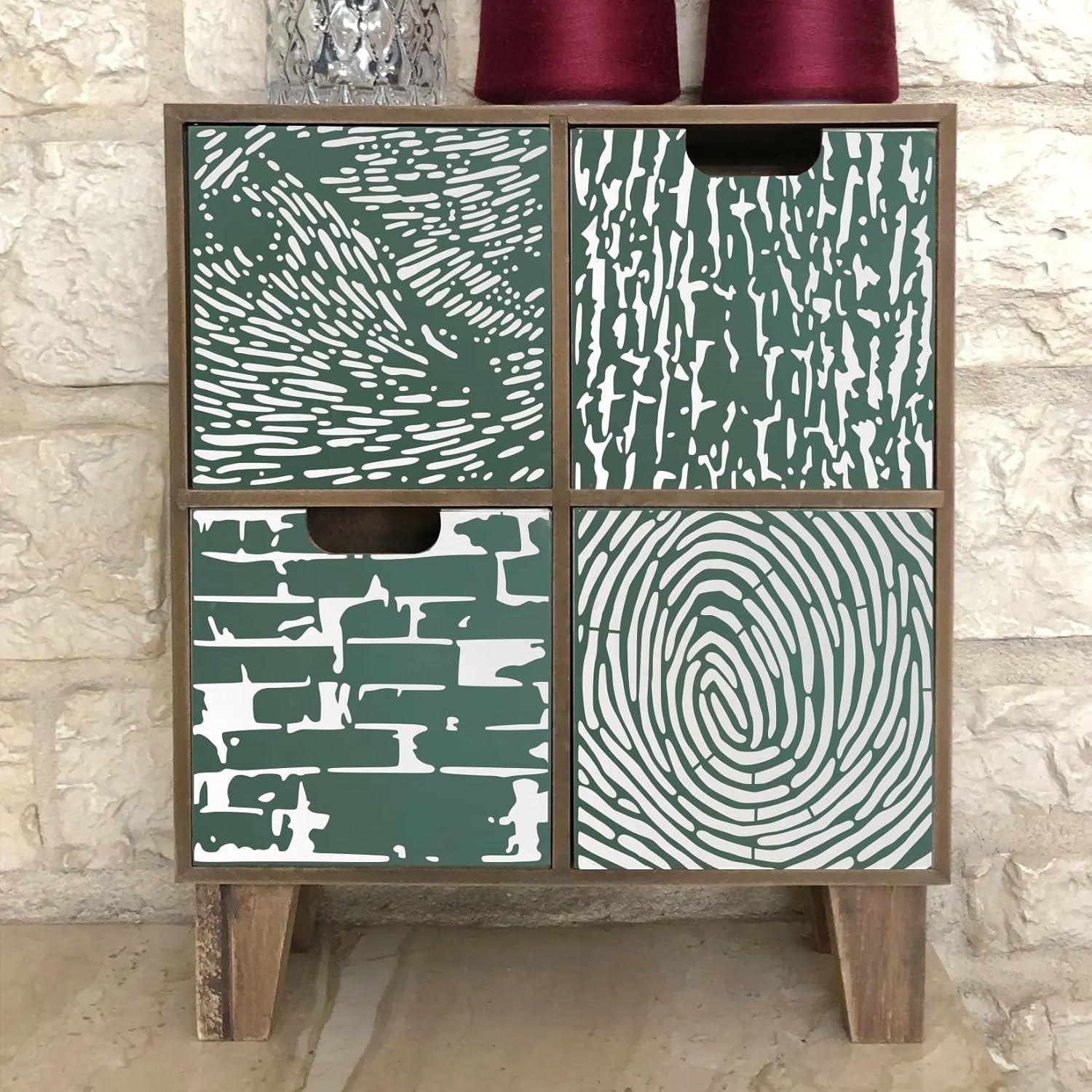 8 Plantillas de Textura Geométrica Boqon para Pintura DIY