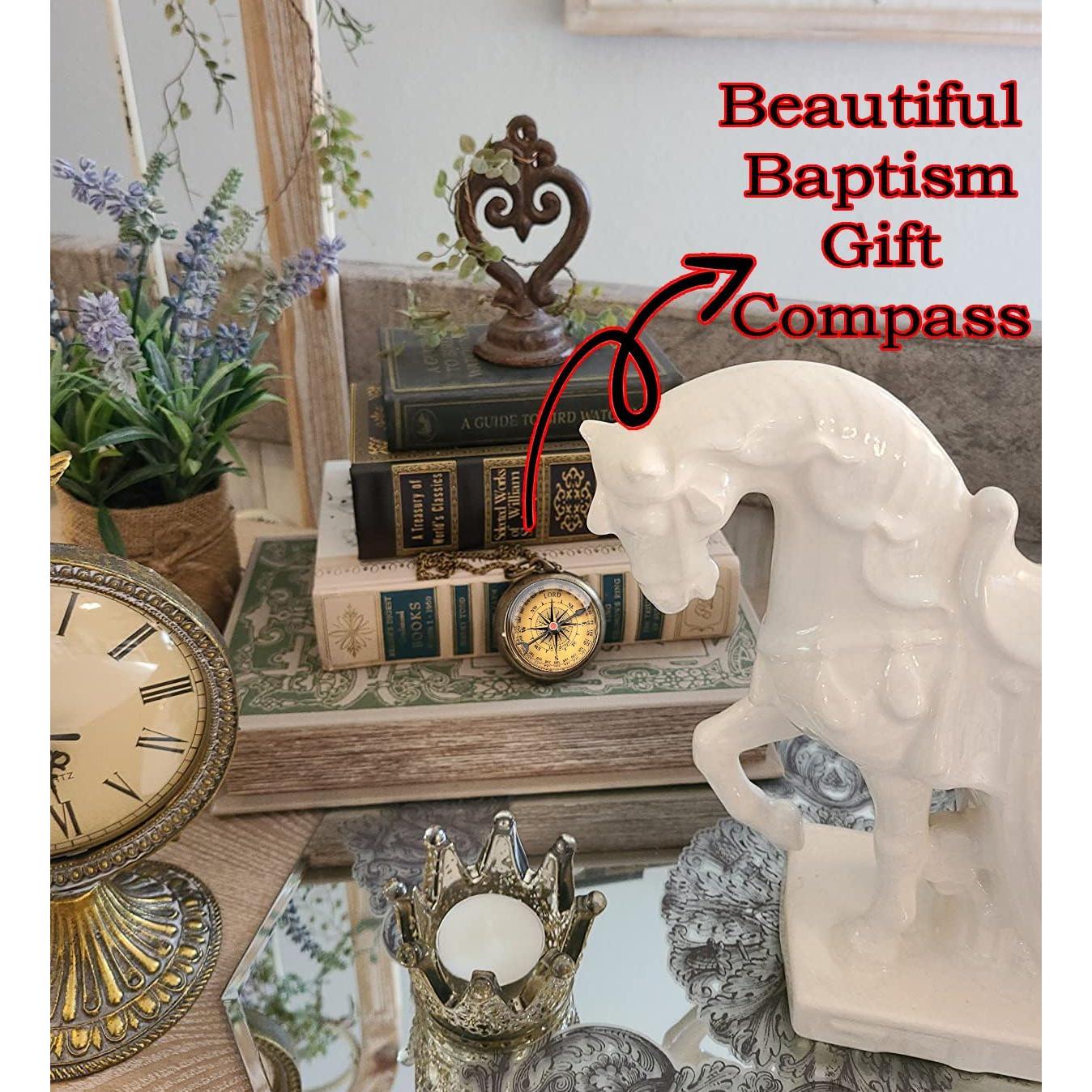 Brújula de Latón Antiguo TA dizayn con Proverbios 3:5-6