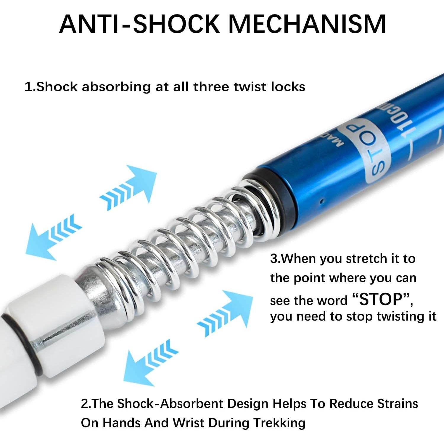 Bastones de Senderismo Ynaize 2 Pack Aluminio Ligeros Ajustables