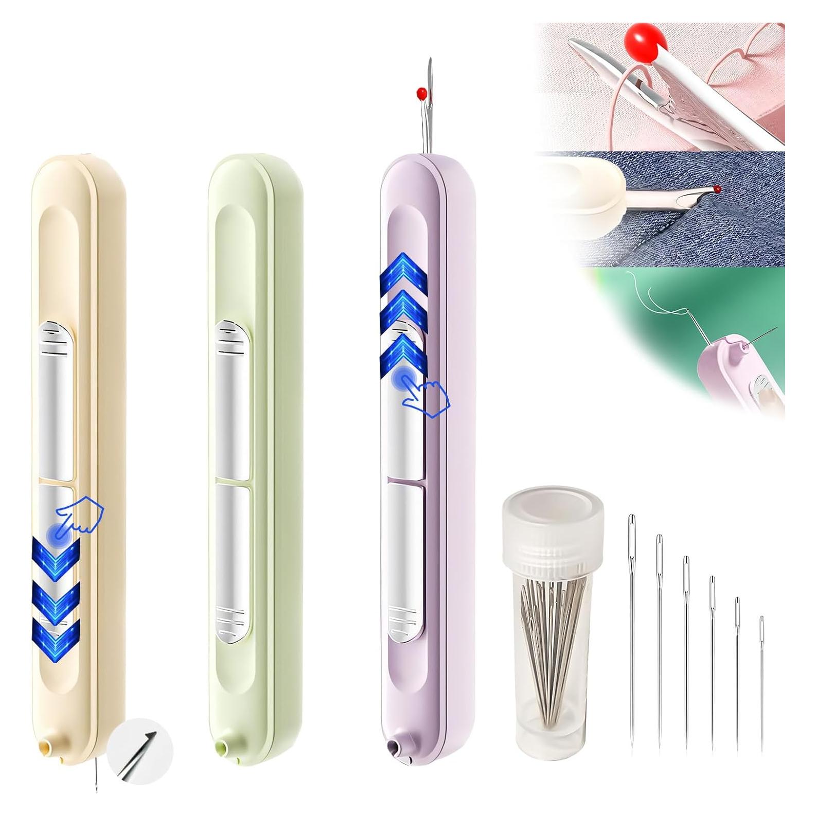 Enhebrador de Aguja y Deshebrador 2 en 1 Mejorado - 3 Piezas