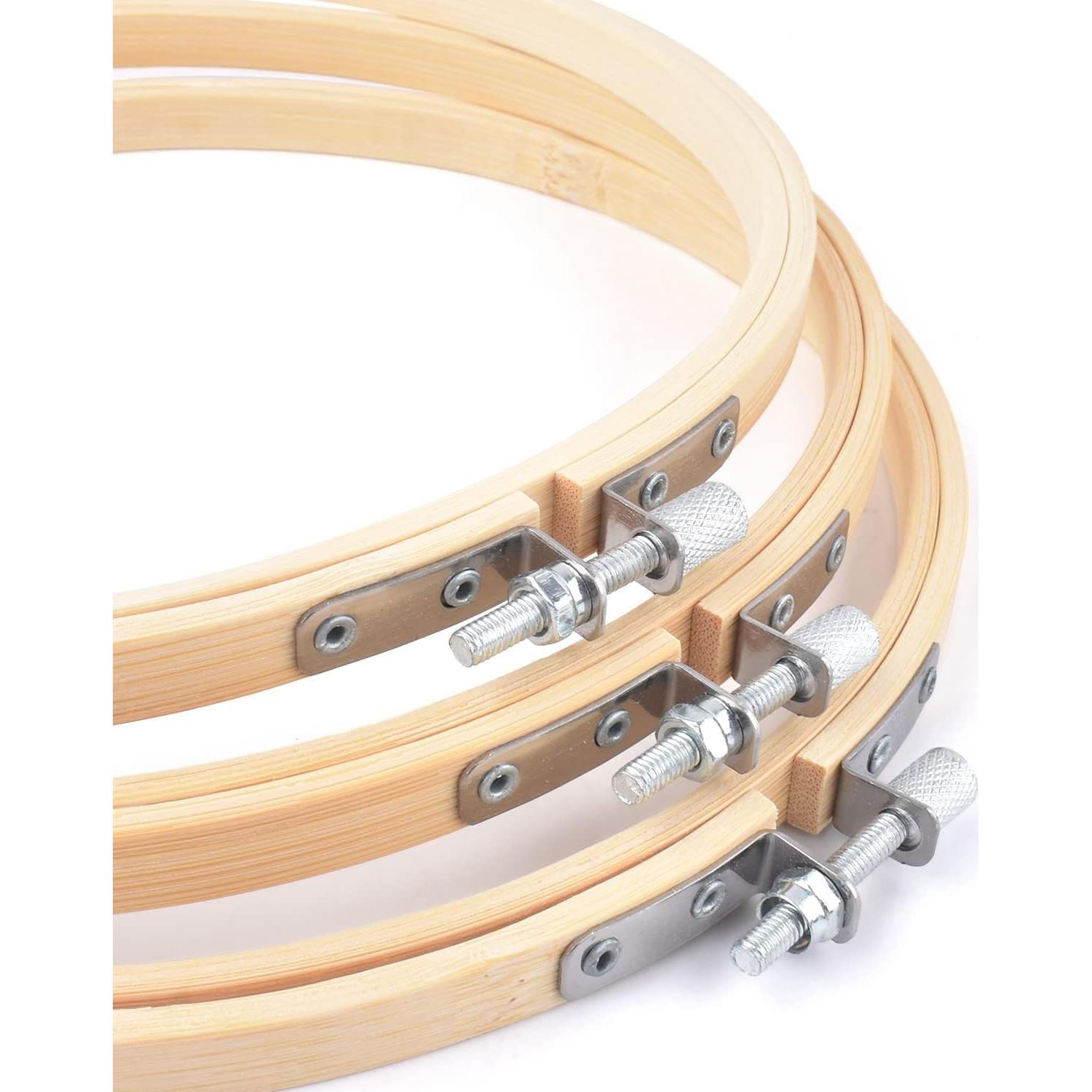 Aros de Bordado TINDTOP 8 Piezas 26 cm de Bambú