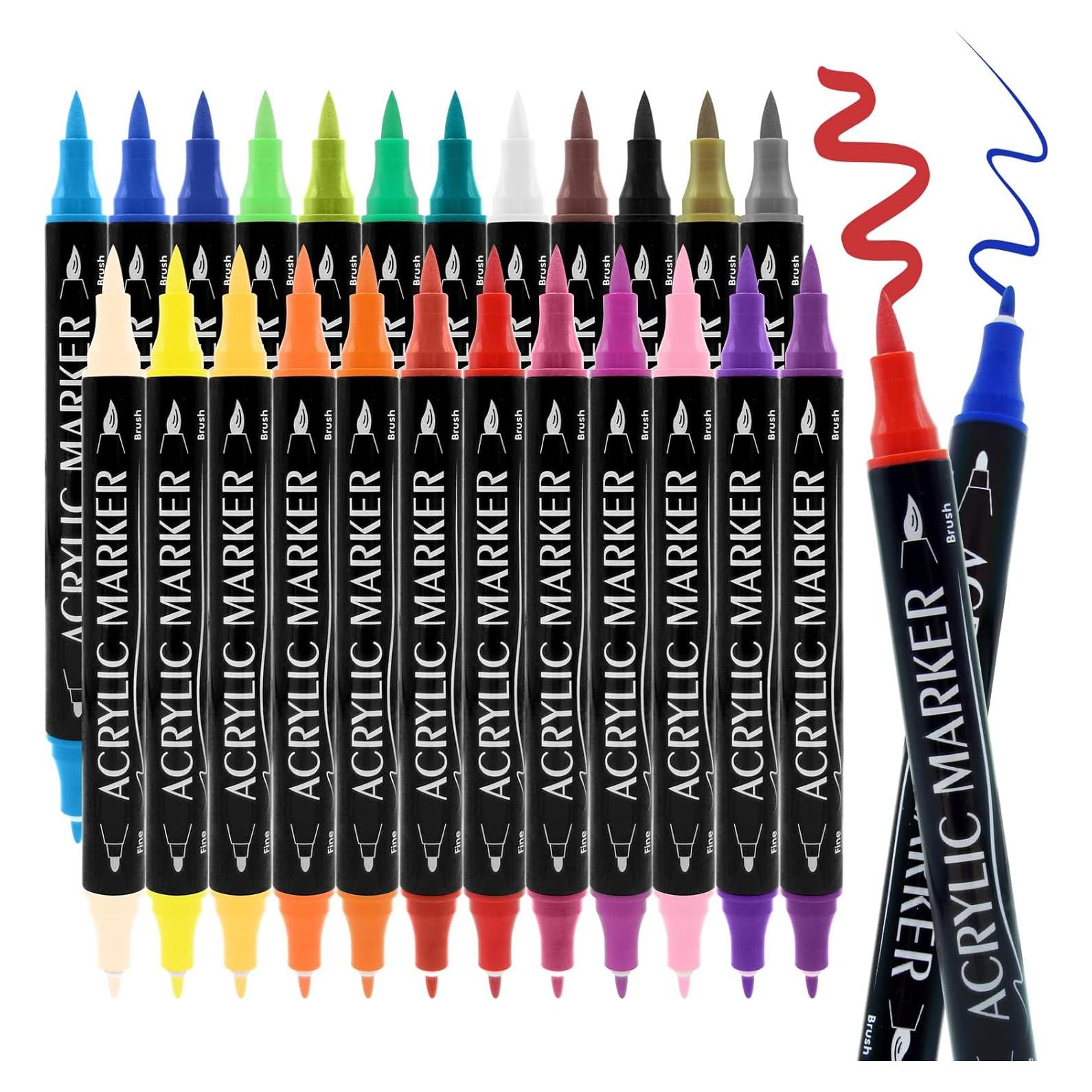 Juego de Marcadores Acrílicos Janwana 24 Colores Doble Punta