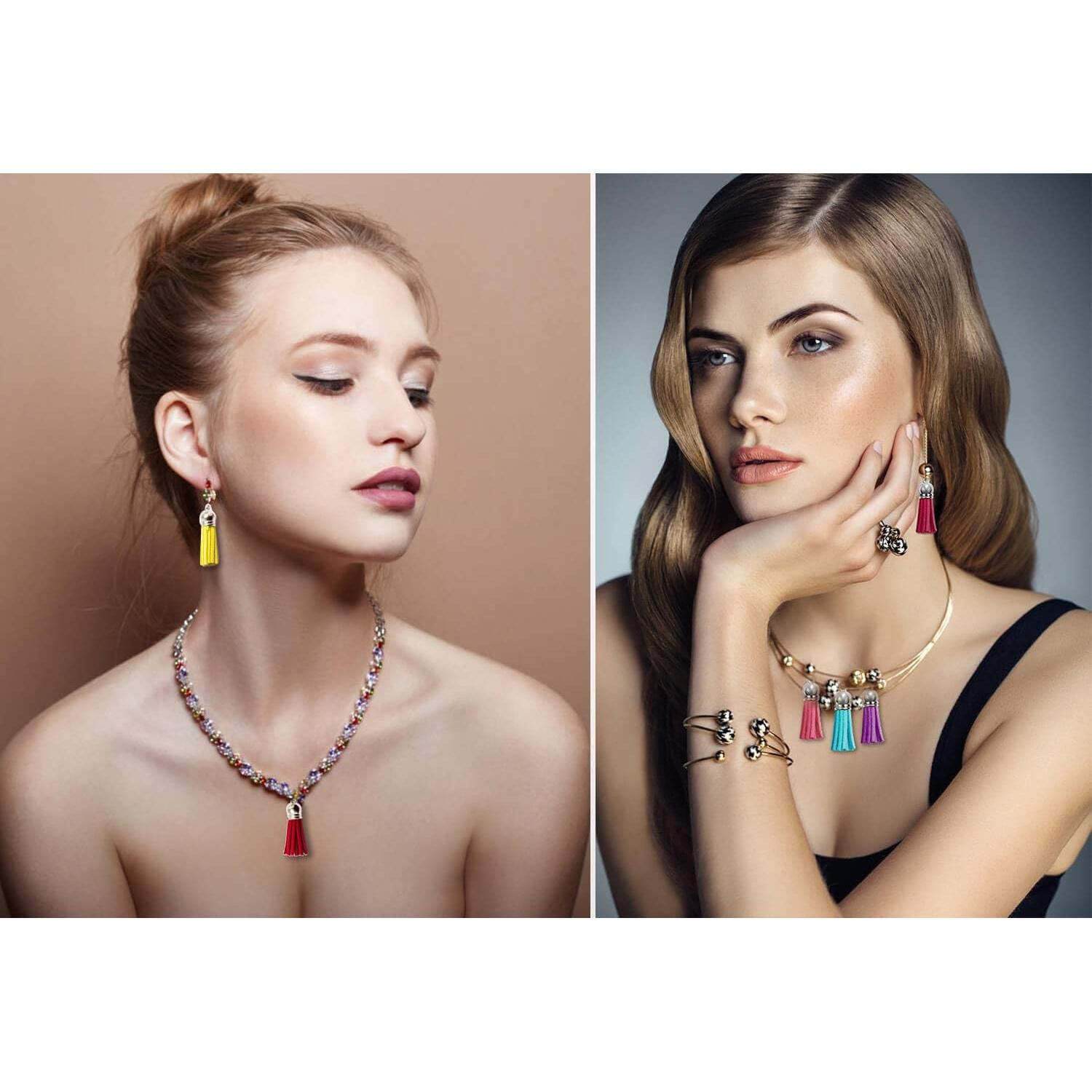 Borlas de Cuero PAXCOO para Joyería - 50 Piezas Multicolor