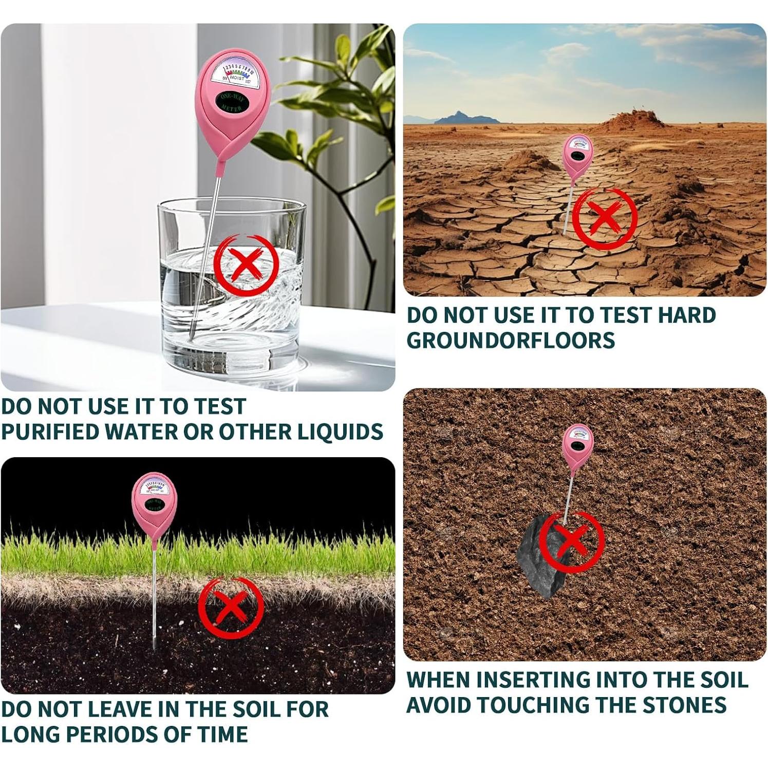 Medidor de Humedad de Suelo MEPHILIMIA Sin Batería 24.5 cm