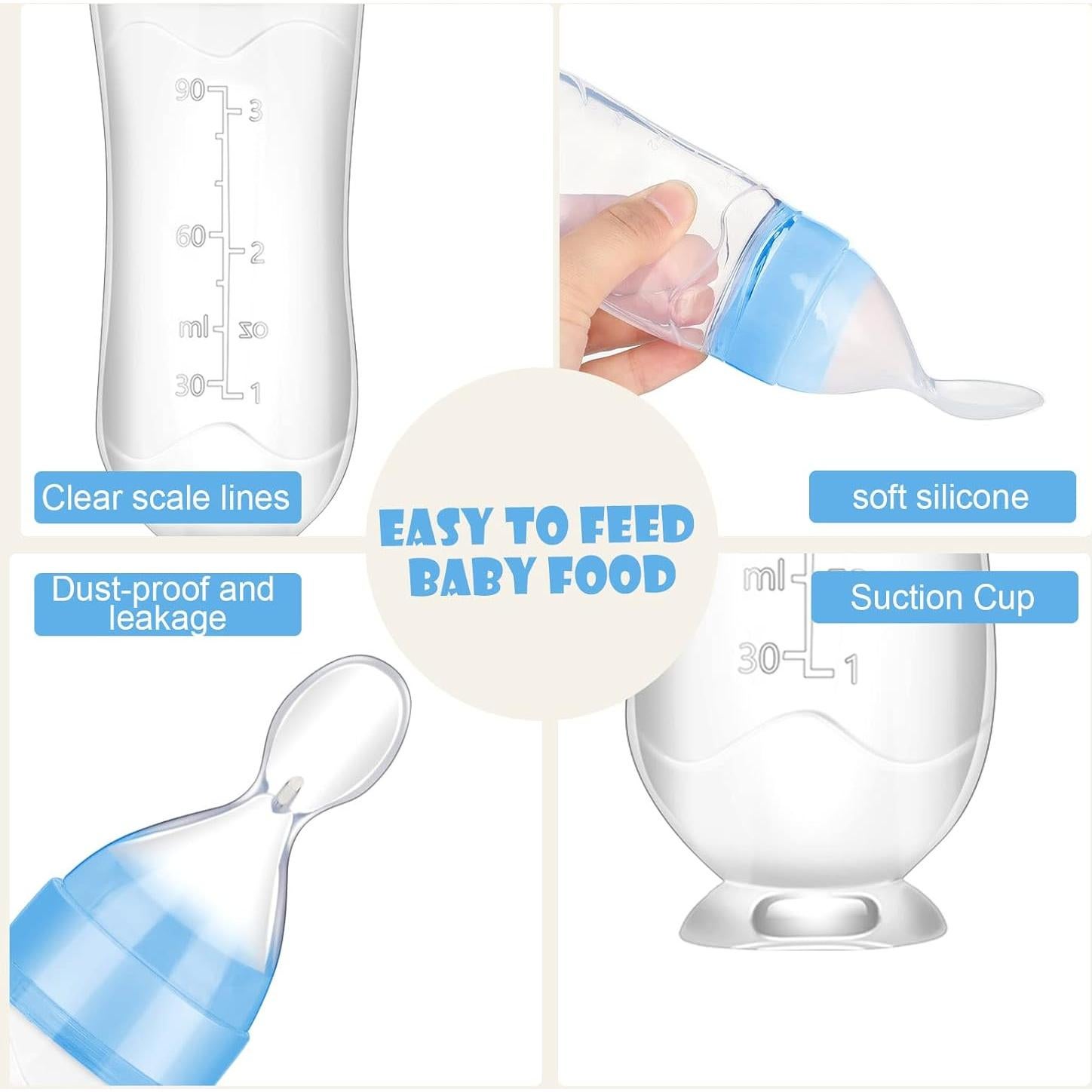 Cucharas de Silicona para Bebé Nuanchu - Paquete de 2, 130g