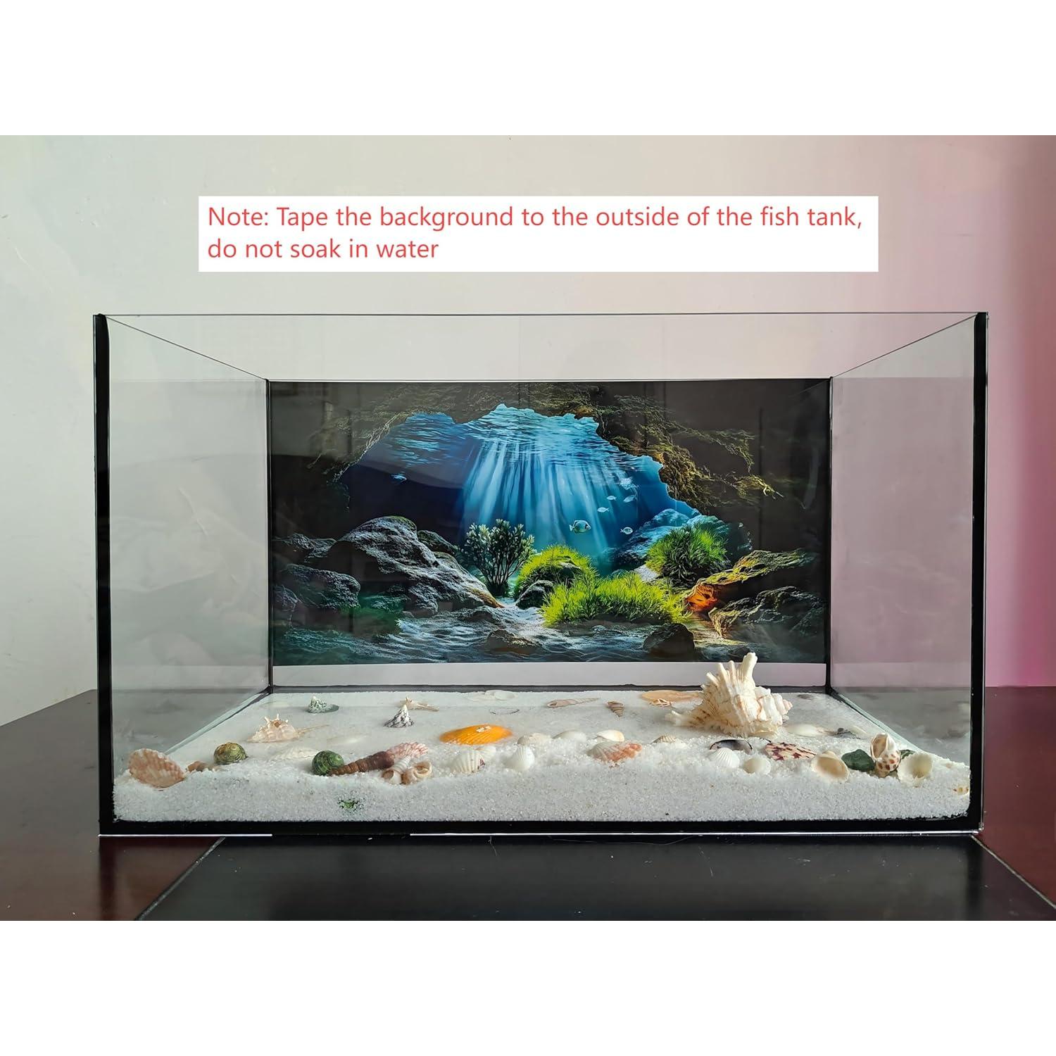 Fondo de Acuario Cueva Submarina CHEN 60x30cm PVC