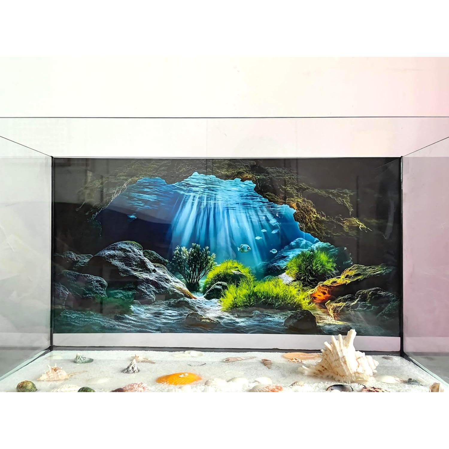 Fondo de Acuario Cueva Submarina CHEN 60x30cm PVC