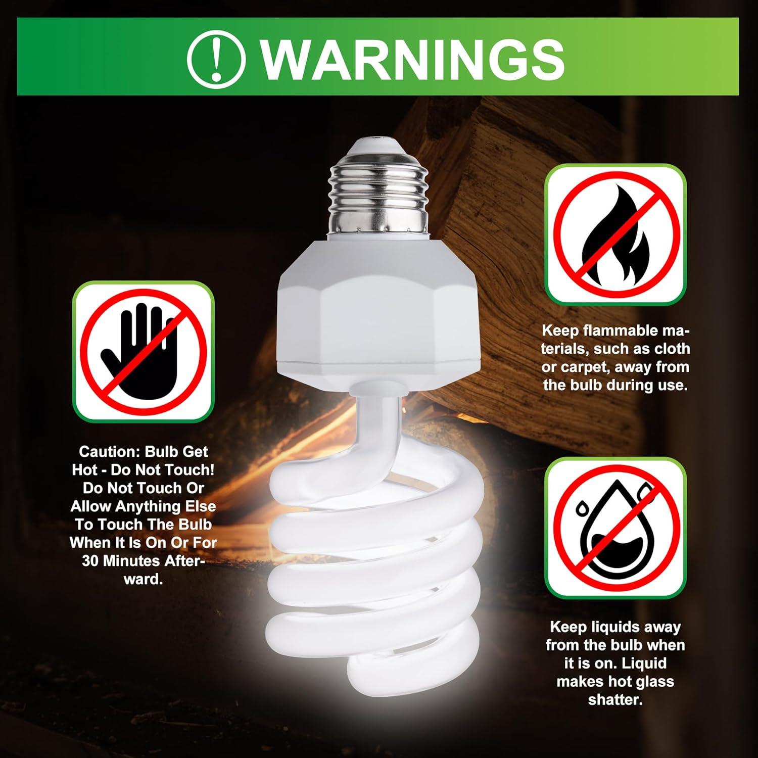 Bombilla UVB 5.0 Jugbuy 23W para Reptiles Tropicales - Paquete de 2