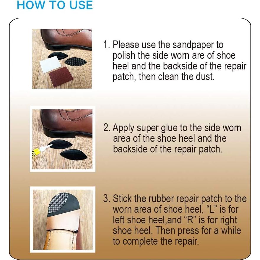 Parches de Reparación de Tacones Unikstep - 4 Pares Antideslizantes