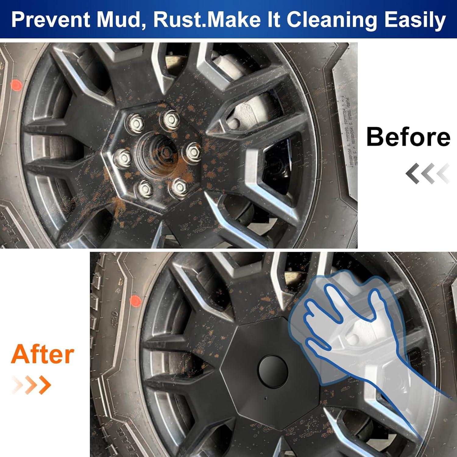 4 Tapas de Centro de Rueda YICERCARE para Tesla Cybertruck 2024