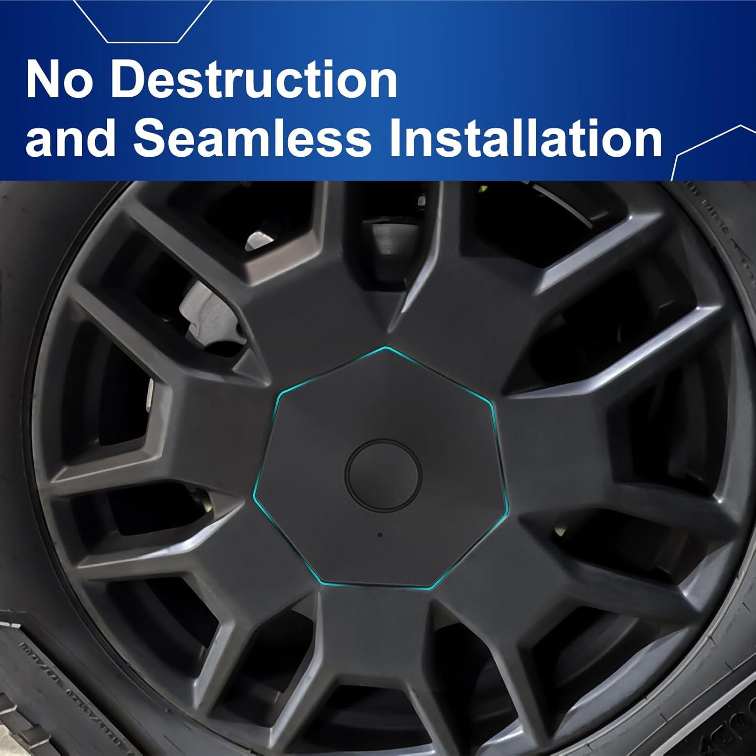 4 Tapas de Centro de Rueda YICERCARE para Tesla Cybertruck 2024