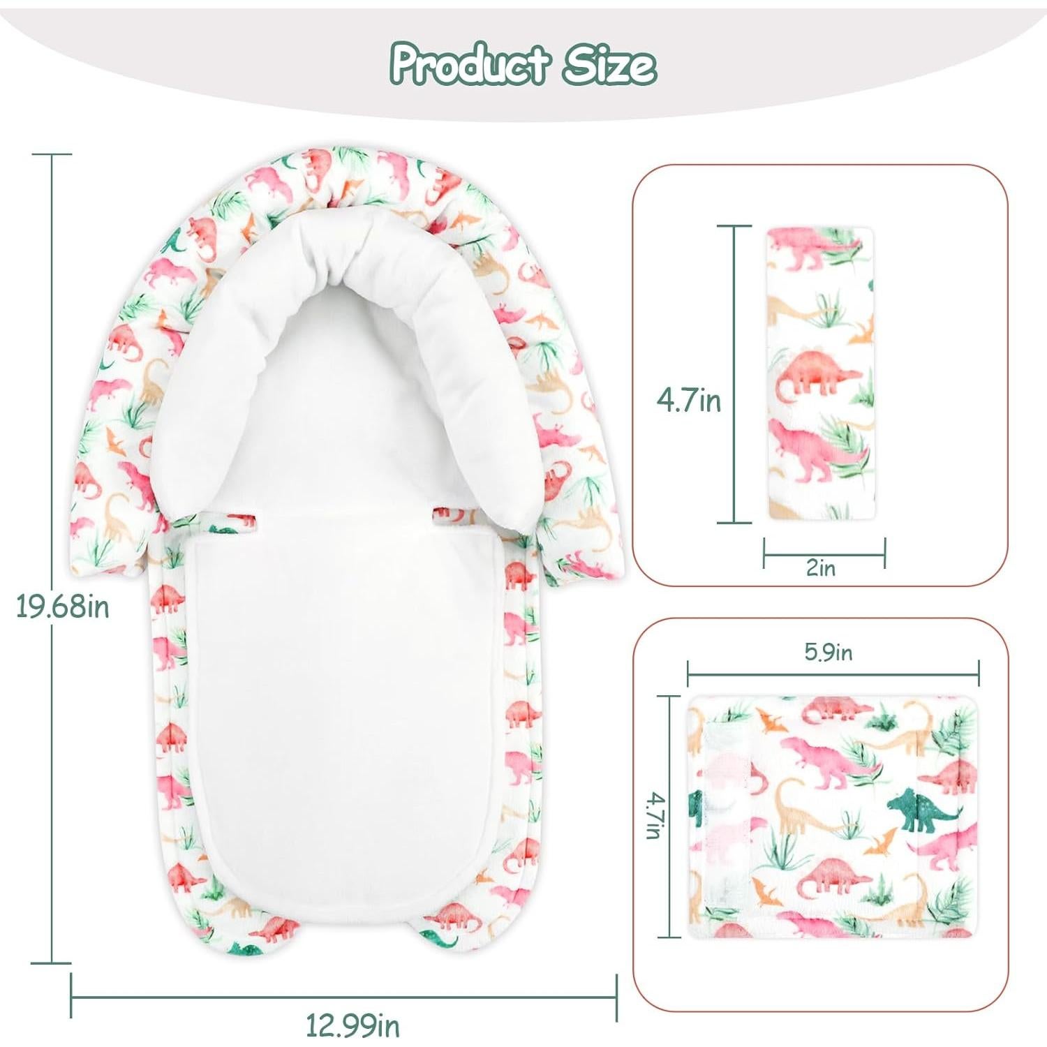 Soporte de Cabeza para Asiento de Auto Bebé SWESEN Dinosaurio