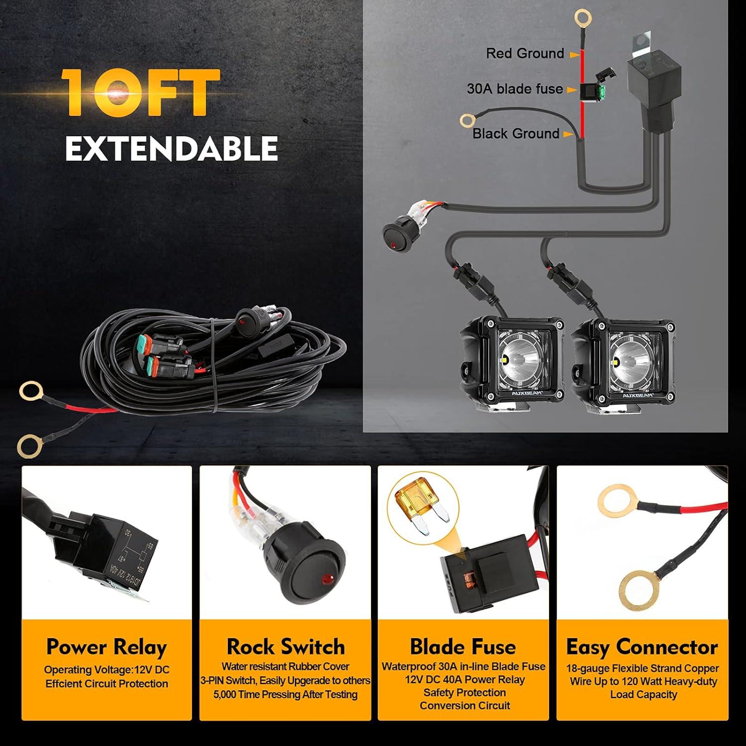 Focos LED Auxbeam FA Series 3" 20W IP67 2 Modos Offroad