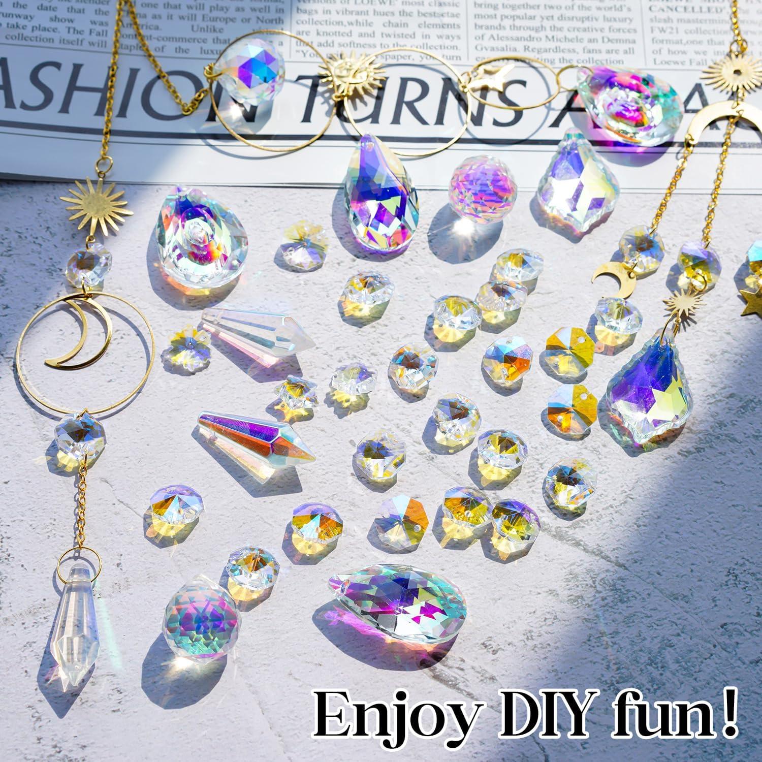 Kit de Suncatcher de Cristal H&D 215 Piezas DIY Dorado