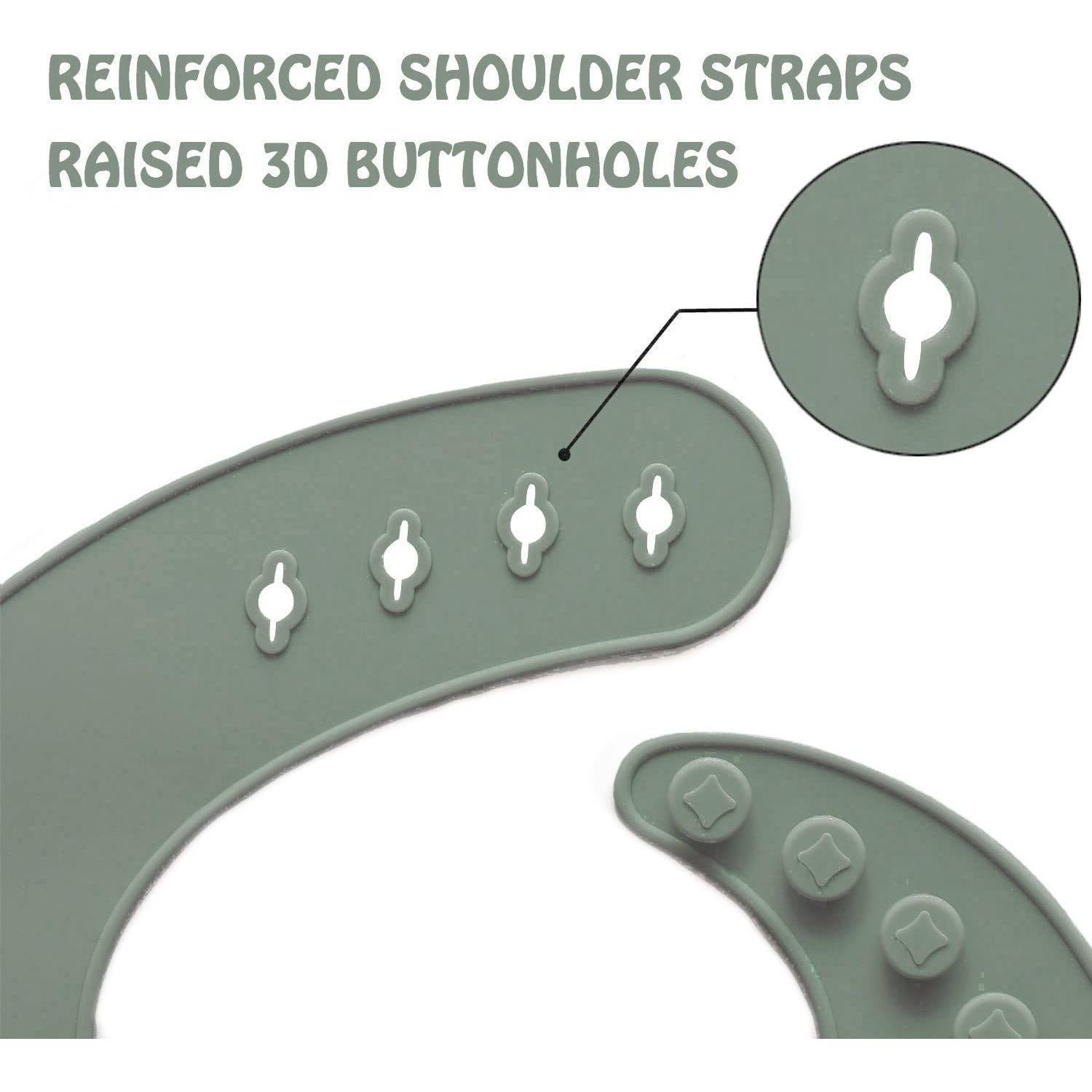 Baberos de Silicona Ginbear Ajustables Impermeables 2 Unidades