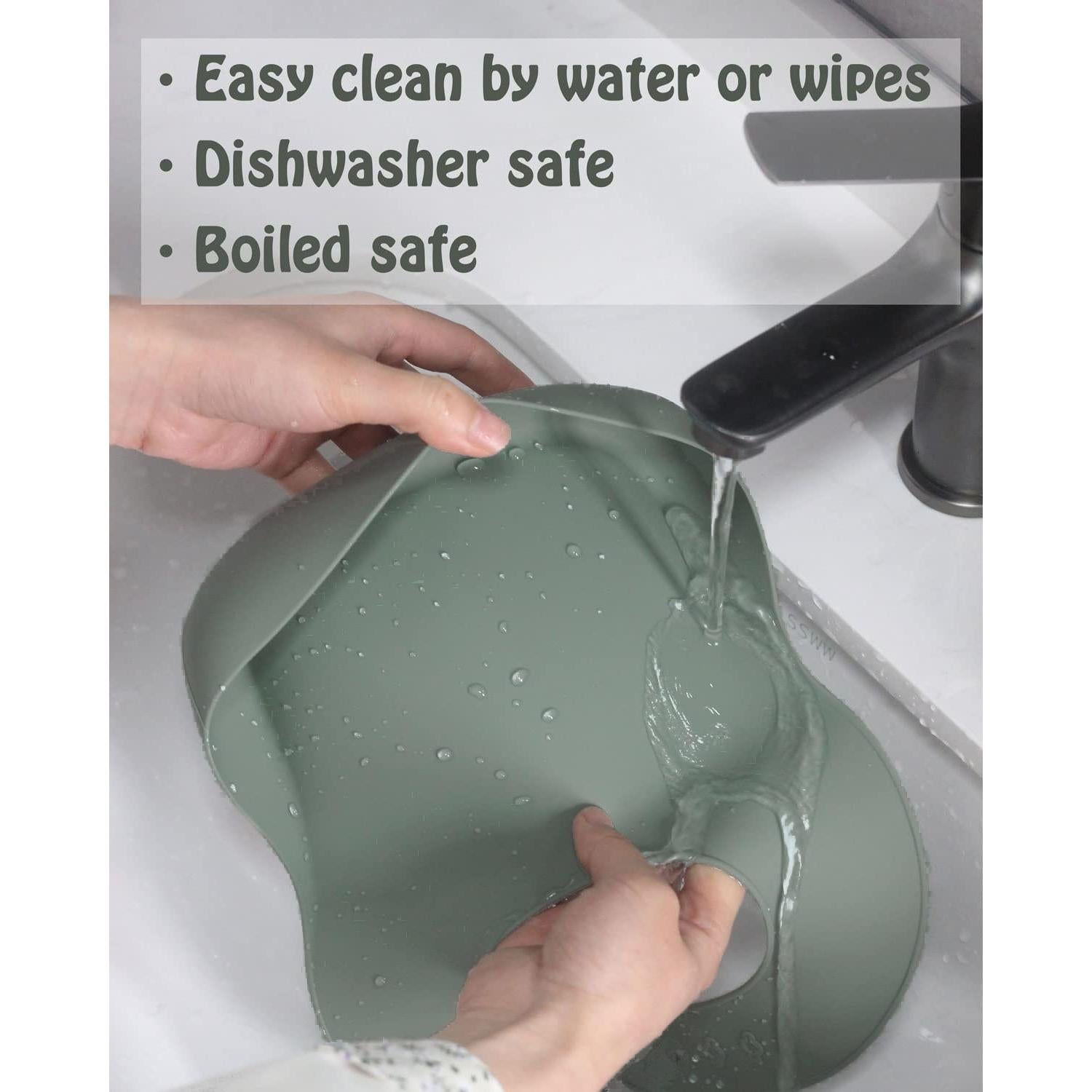 Baberos de Silicona Ginbear Ajustables Impermeables 2 Unidades