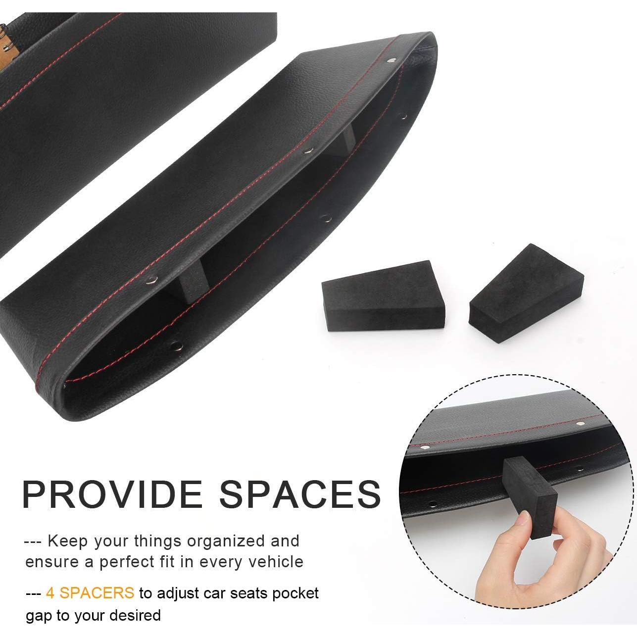 Organizador de Asiento de Coche Coolrunner 2 Piezas Cuero PU Negro