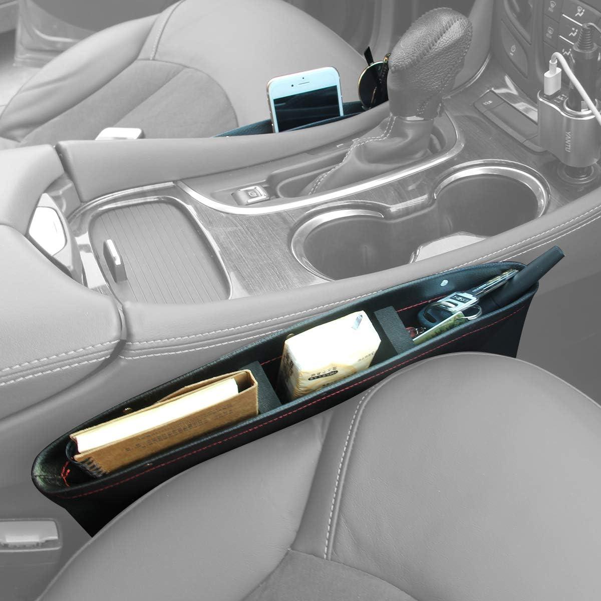 Organizador de Asiento de Coche Coolrunner 2 Piezas Cuero PU Negro