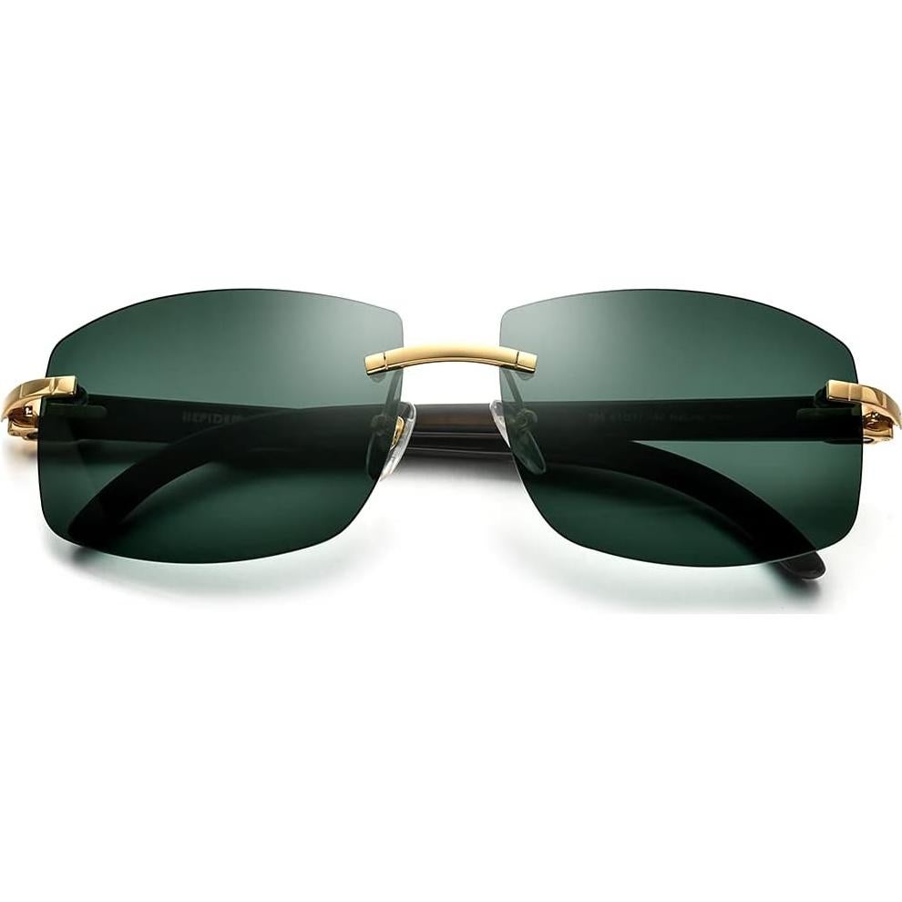 Gafas de Sol Hepidem Cuerno de Búfalo Real Unisex Marco Negro