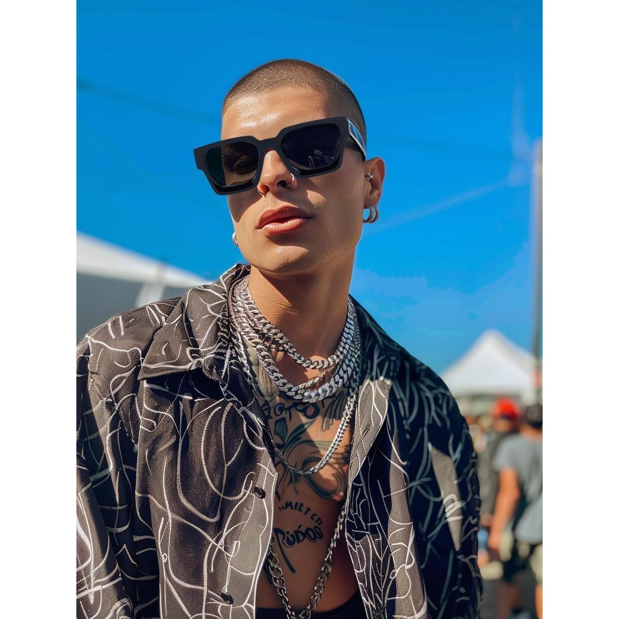 Gafas de Sol Retro Cuadradas FEISEDY UV400 Unisex