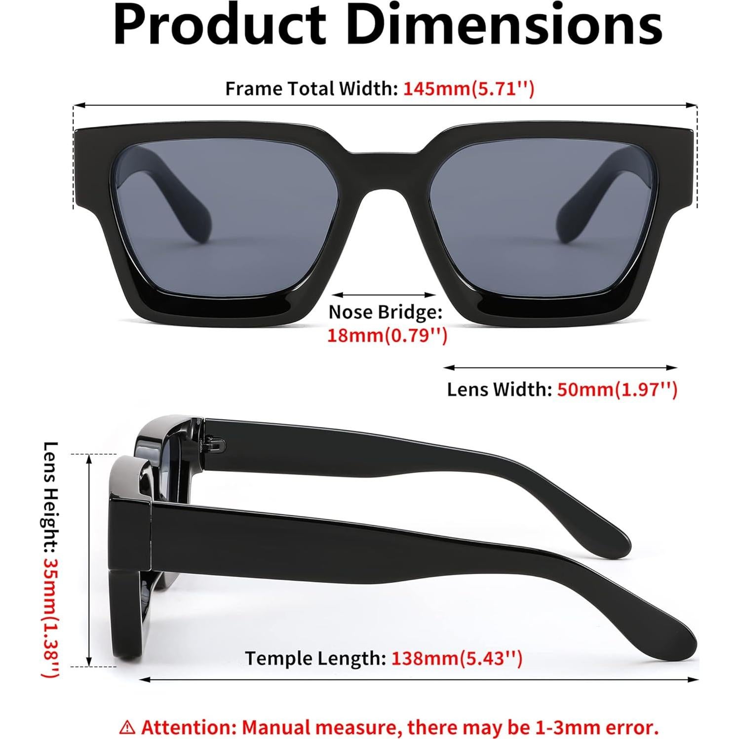 Gafas de Sol Retro Cuadradas FEISEDY UV400 Unisex