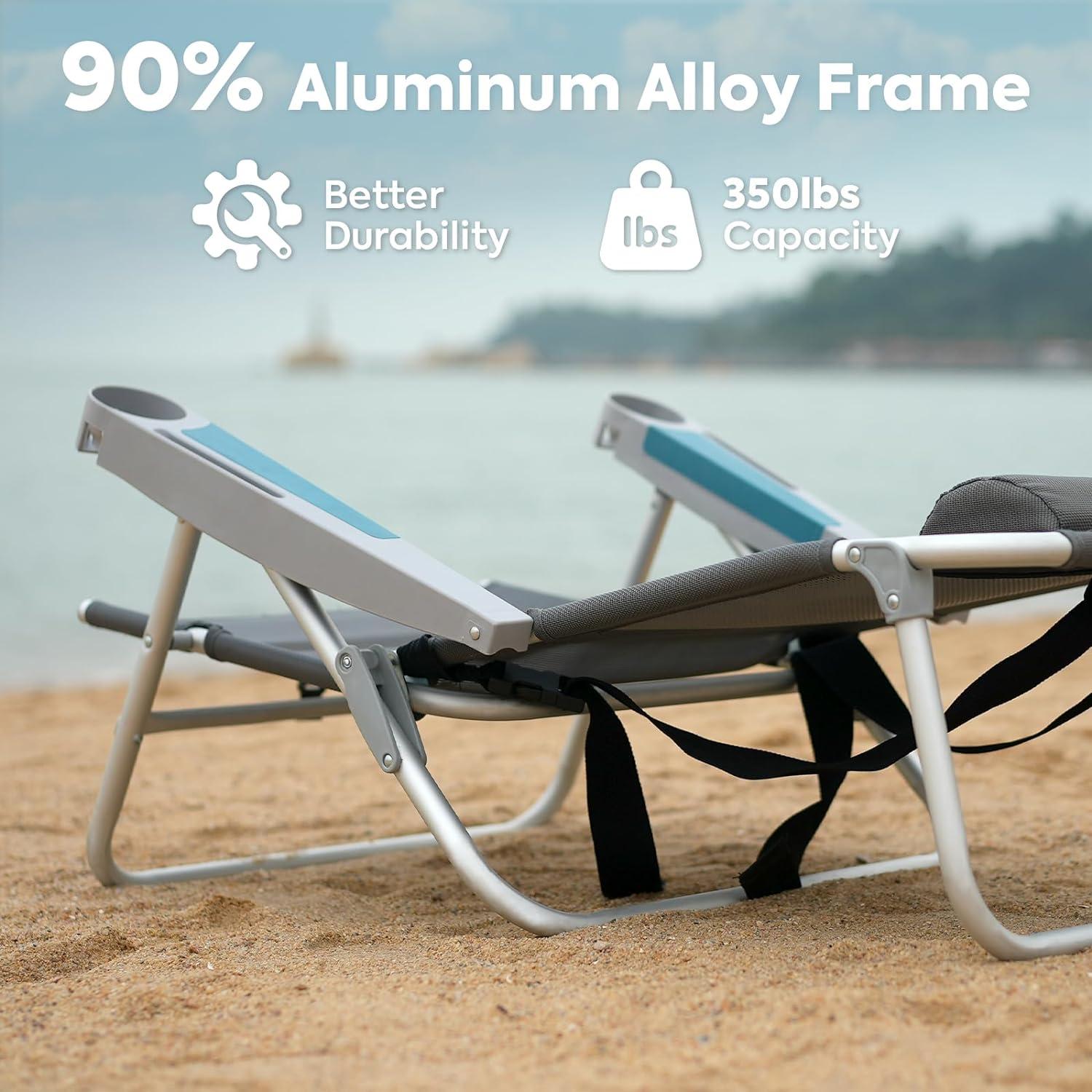 Silla de Playa Plegable ICECO con 5 Posiciones y Portavasos