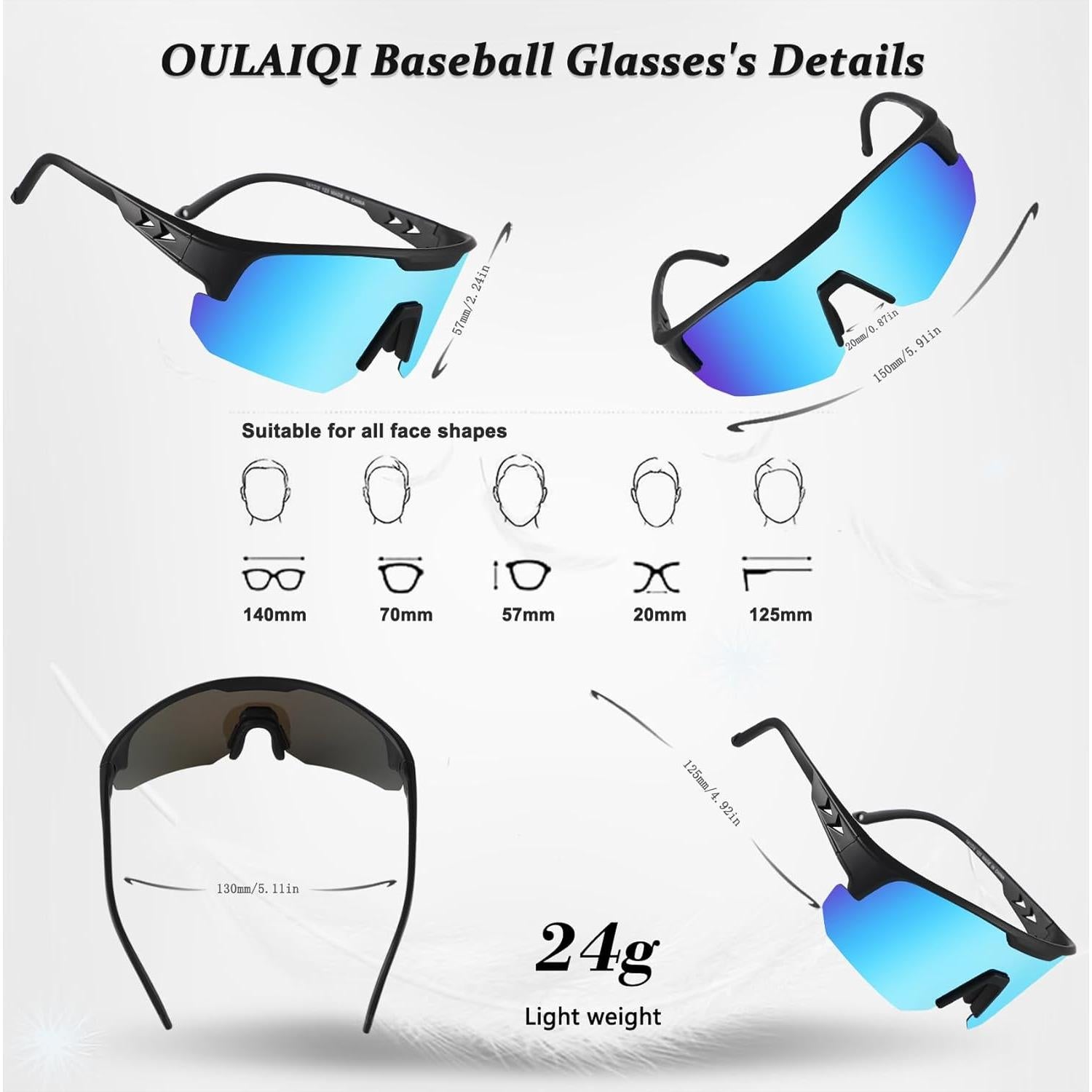 Gafas de sol deportivas OULAIQI UV400 polarizadas unisex