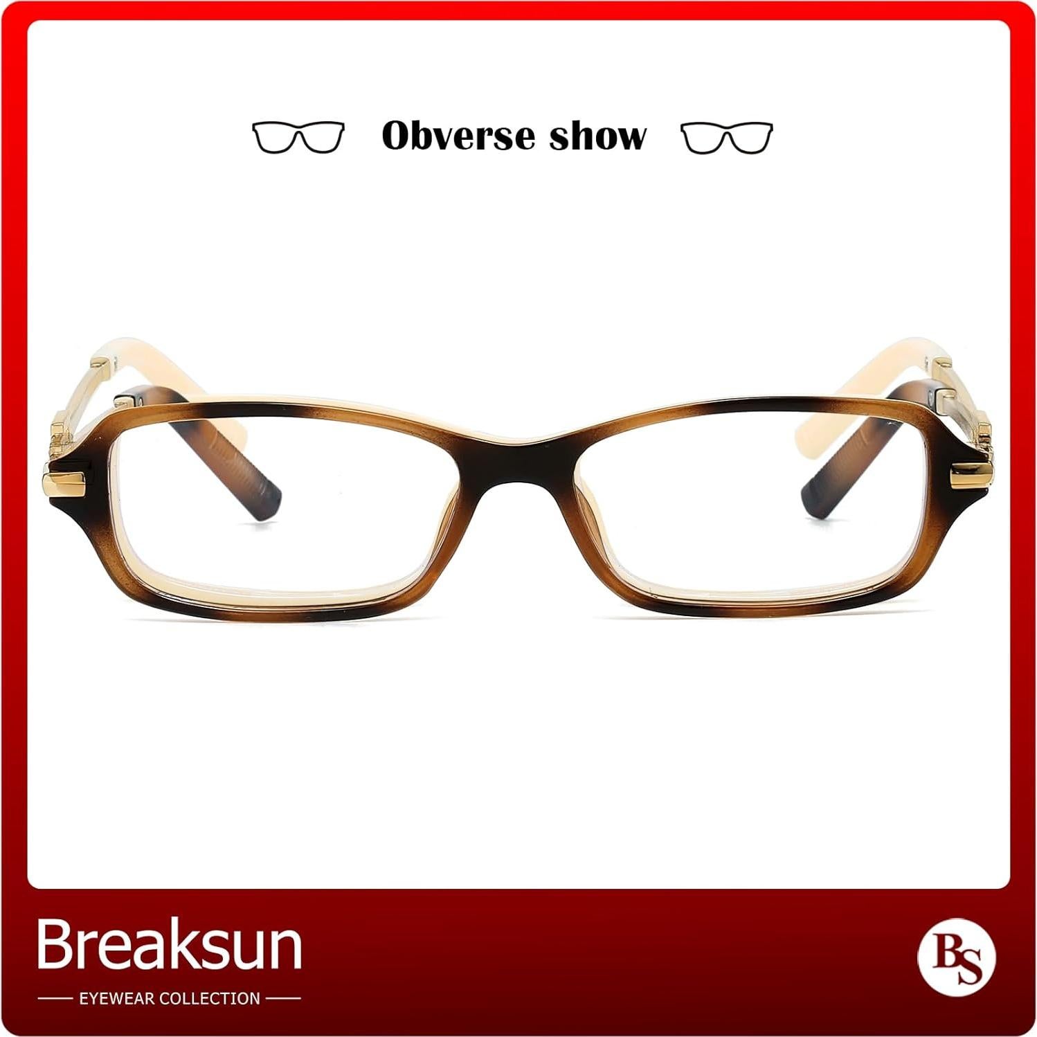 Gafas Rectangulares Retro Breaksun para Mujeres con Bloqueo Luz Azul