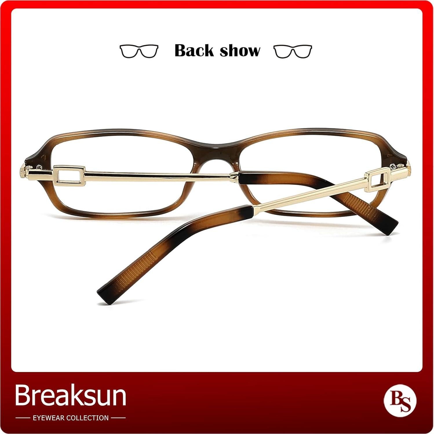 Gafas Rectangulares Retro Breaksun para Mujeres con Bloqueo Luz Azul